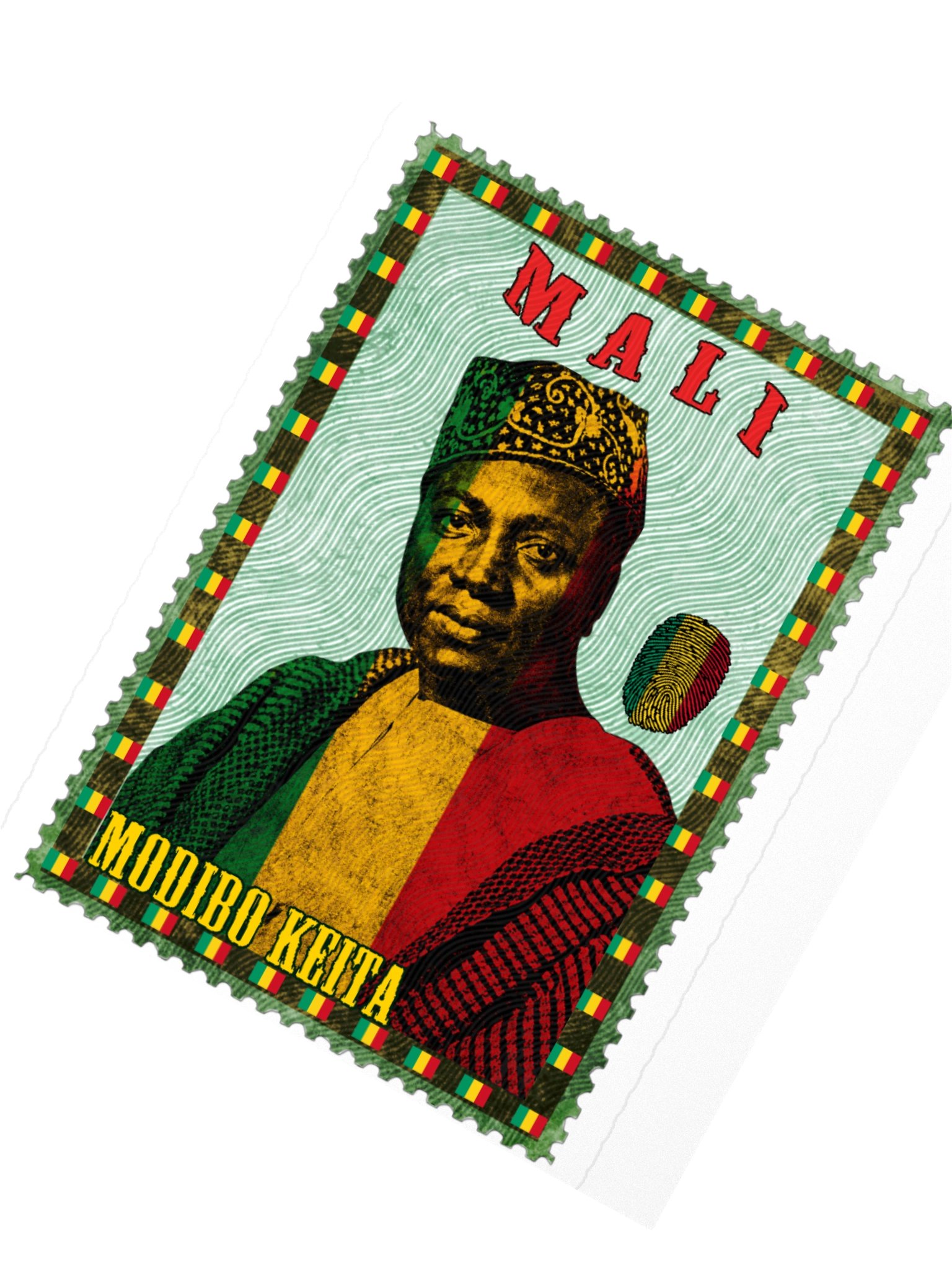 Modibo Keïta Mali Vintage Postage Stamp Sticker product image (5)
