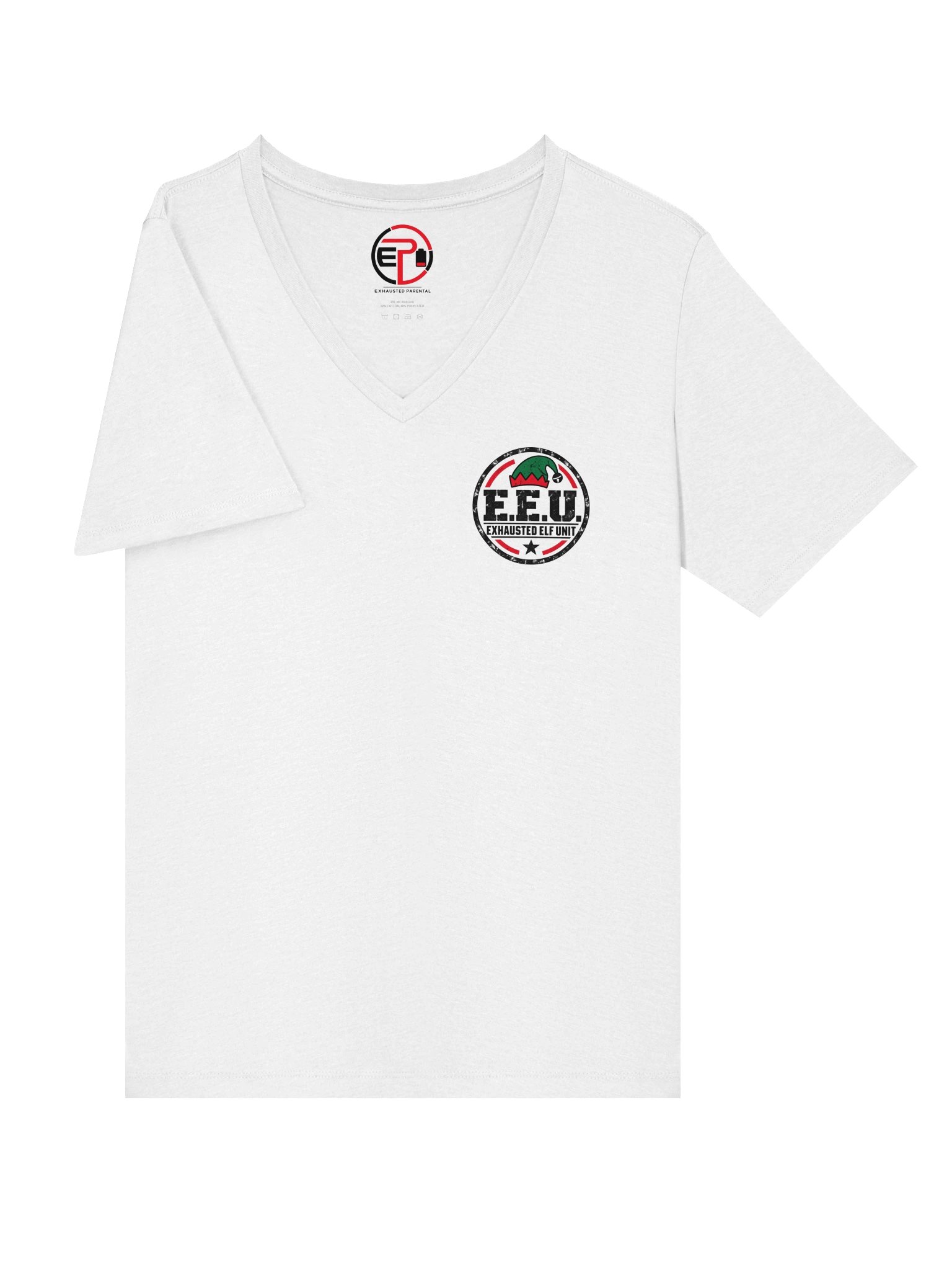 Exhausted Elf Unit Crew Women's V-Neck | White product image (3)