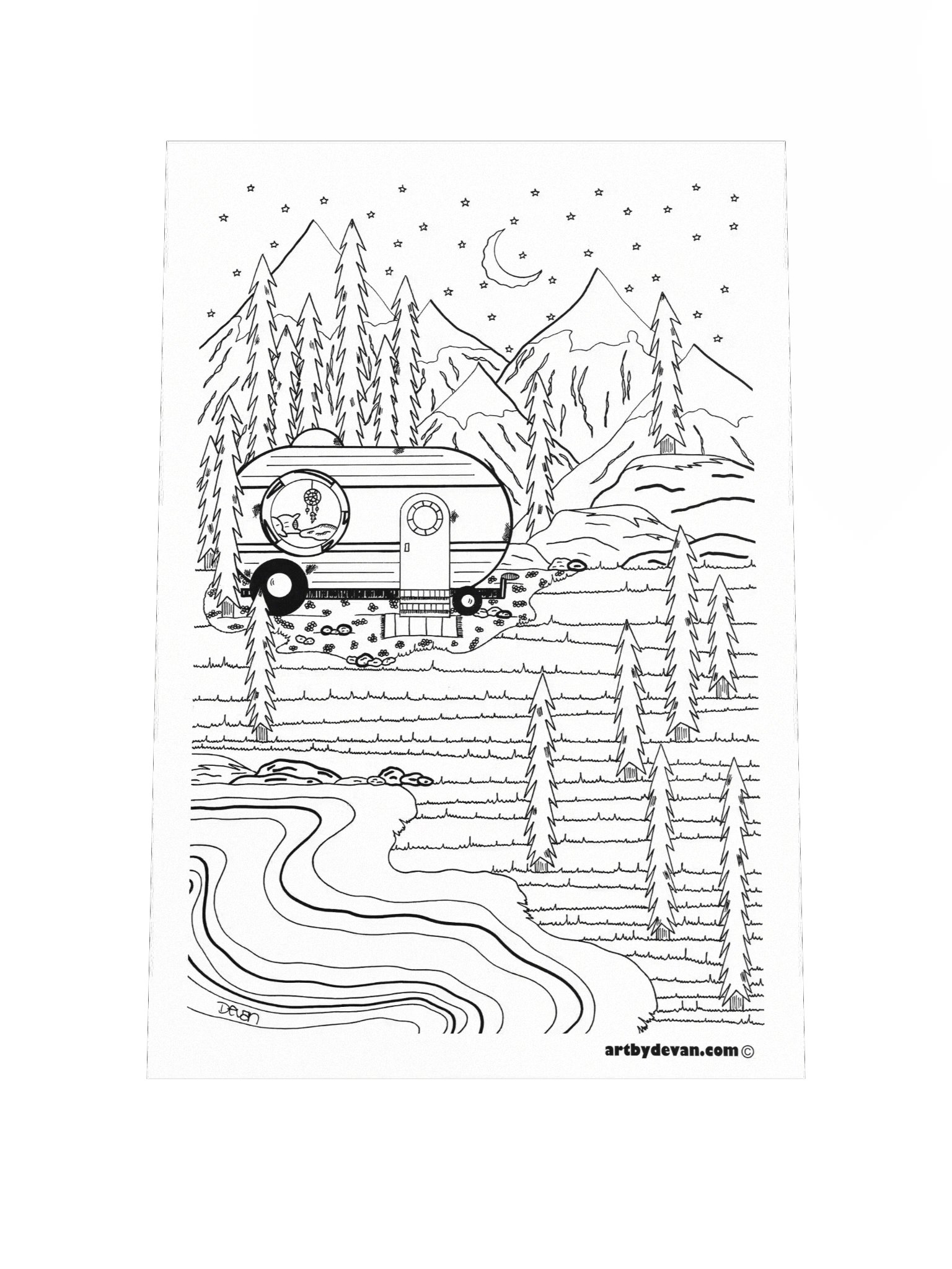 Color Your Own Art: Peaceful Camper product image (1)