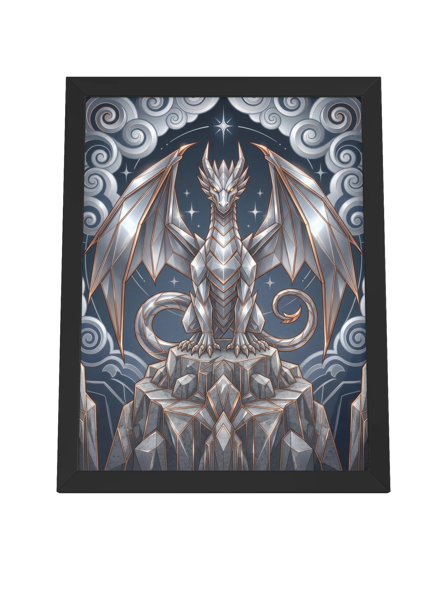 Geometric Dragon Framed Poster - Neo-Deco Wall Art product image (4)