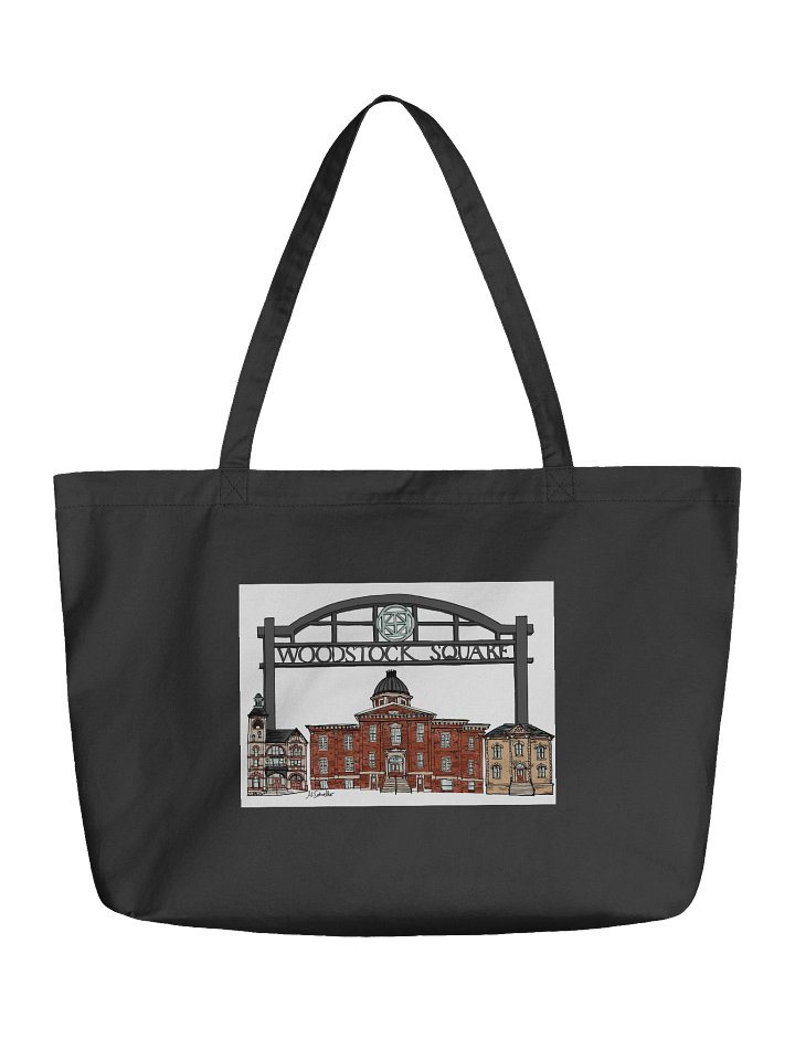 FOTOC Large Black Woodstock Skyline Tote Bag product image (1)