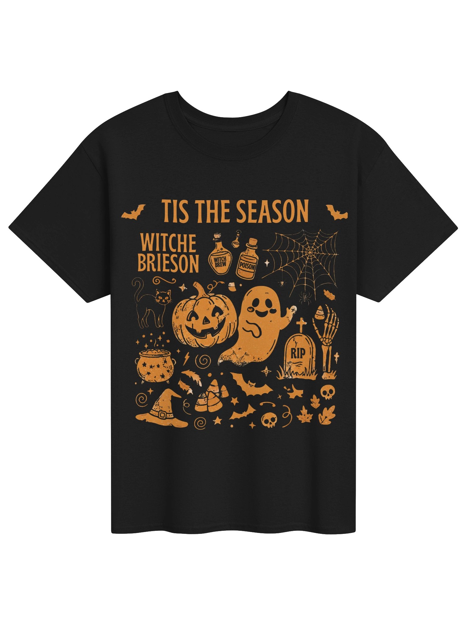 Tis the Season Halloween Icons Tee | Pumpkin Witch Ghost Spiderweb product image (1)