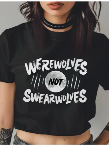 Werewolves Not Swearwolves Funny Graphic Tee - Cult Comedy Inspired Wolf Pack Shirt for Horror Fans & Movie Buffs product image (2)