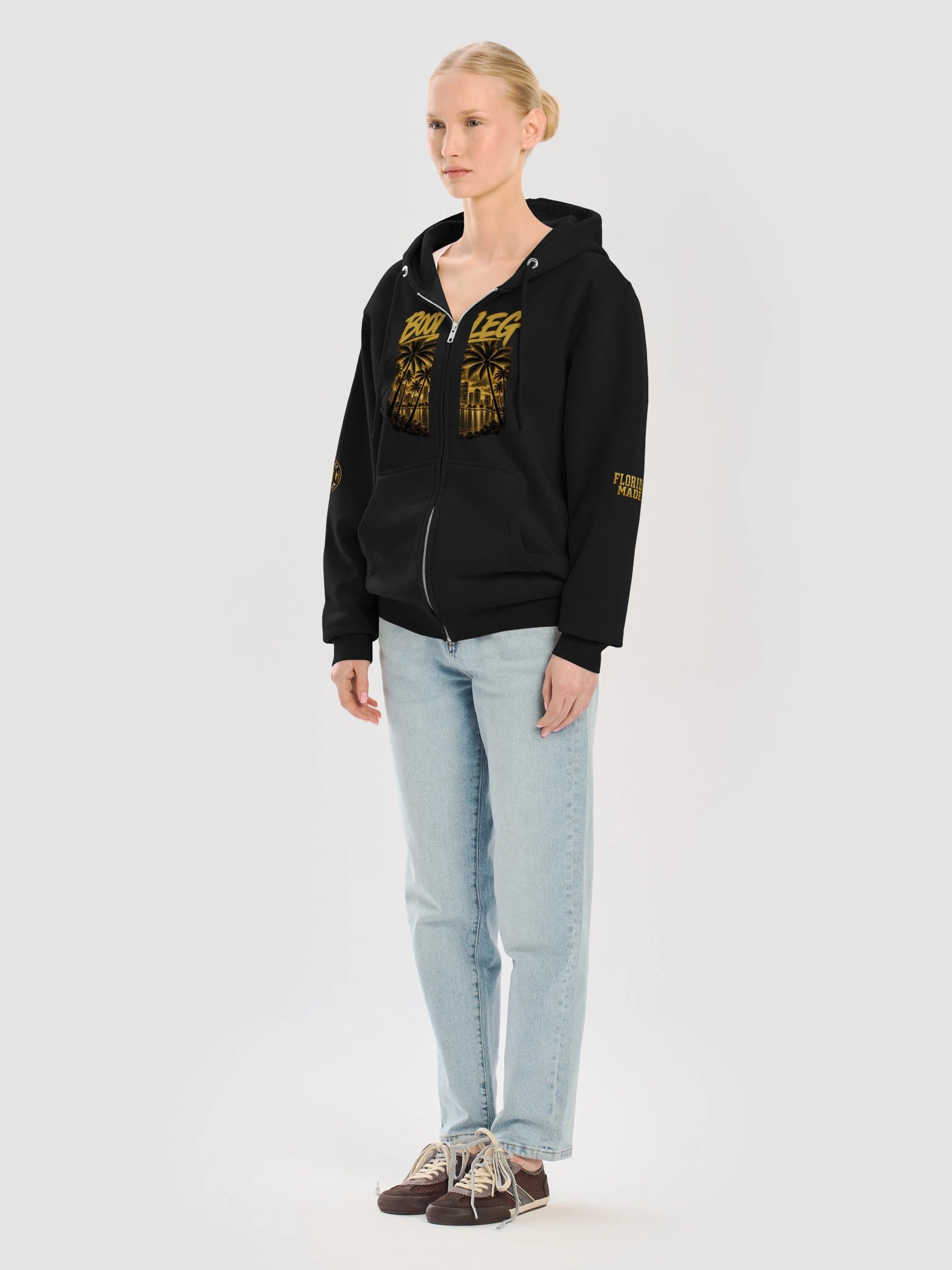 BOOTLEG Letterman Design Zip-Up Hoodie product image (11)