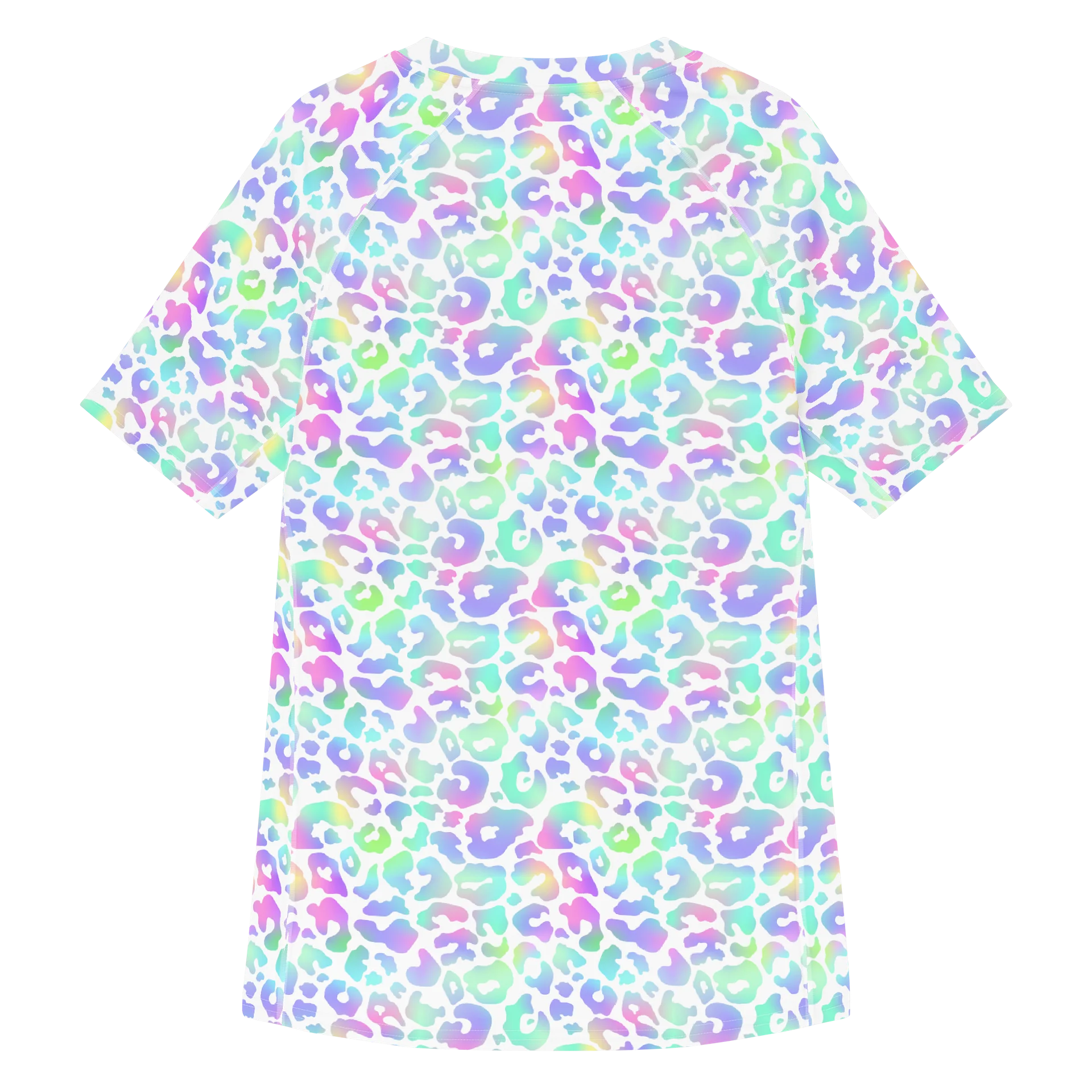 Leopard Print Pastel Rainbow Men’s Rash Guard product image (2)