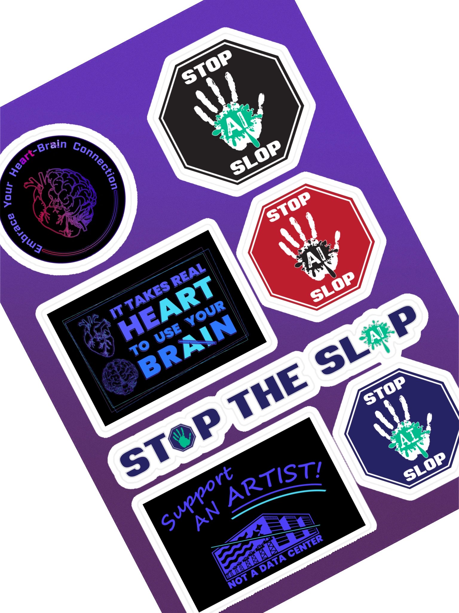 Anti-AI Pro-Human Sticker Sheet product image (1)