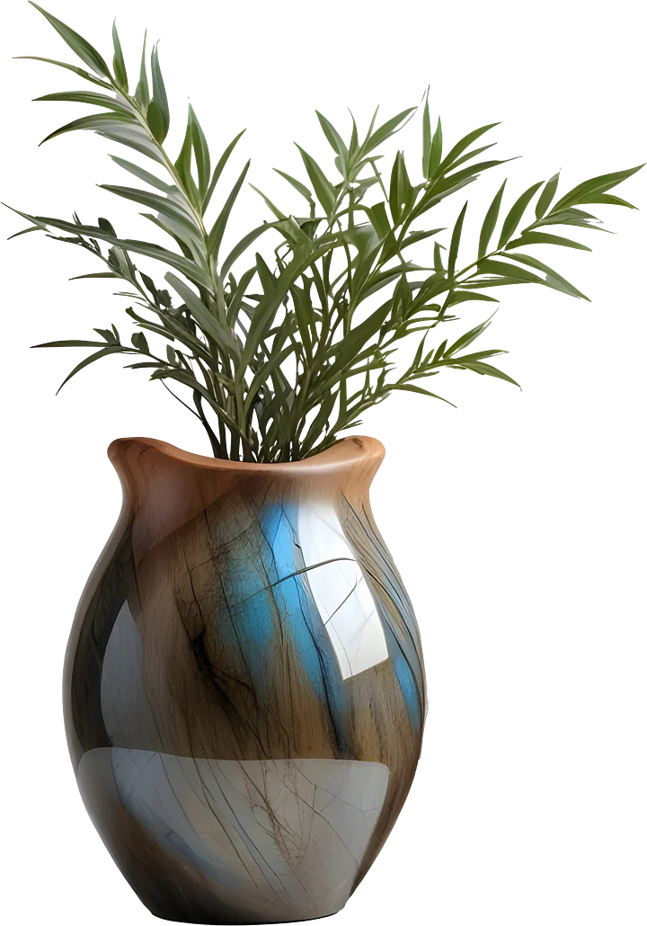 Celestial Grace – Boho Vase with plant PNG product image (1)