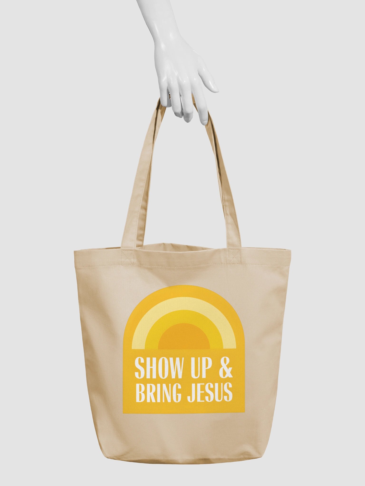 Show Up & Bring Jesus Tote Bag (Gold) product image (3)