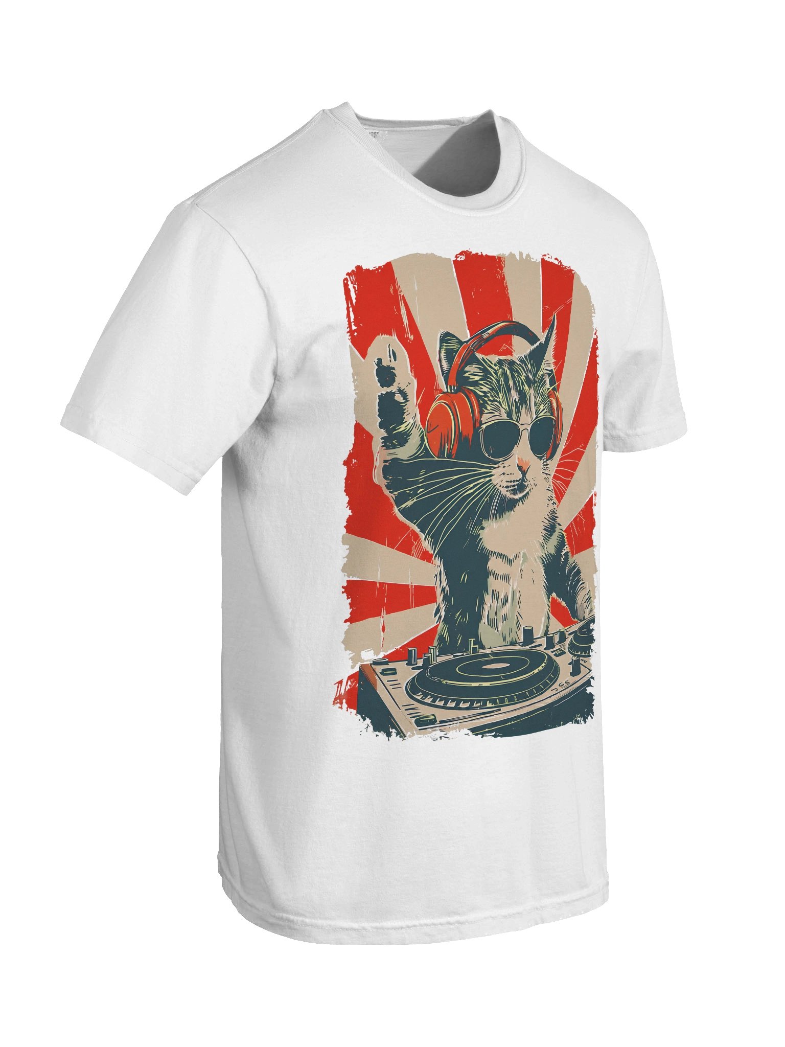 Music Cat Shirt, Comfort Colors DJ Cat Graphic Tee, Funny Cat Lover T-Shirt, Retro Graphic Tee, Unisex product image (70)