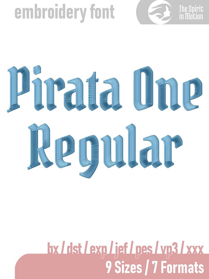 Pirata One Blackletter Machine Embroidery Font | PES, BX, DST product image (1)