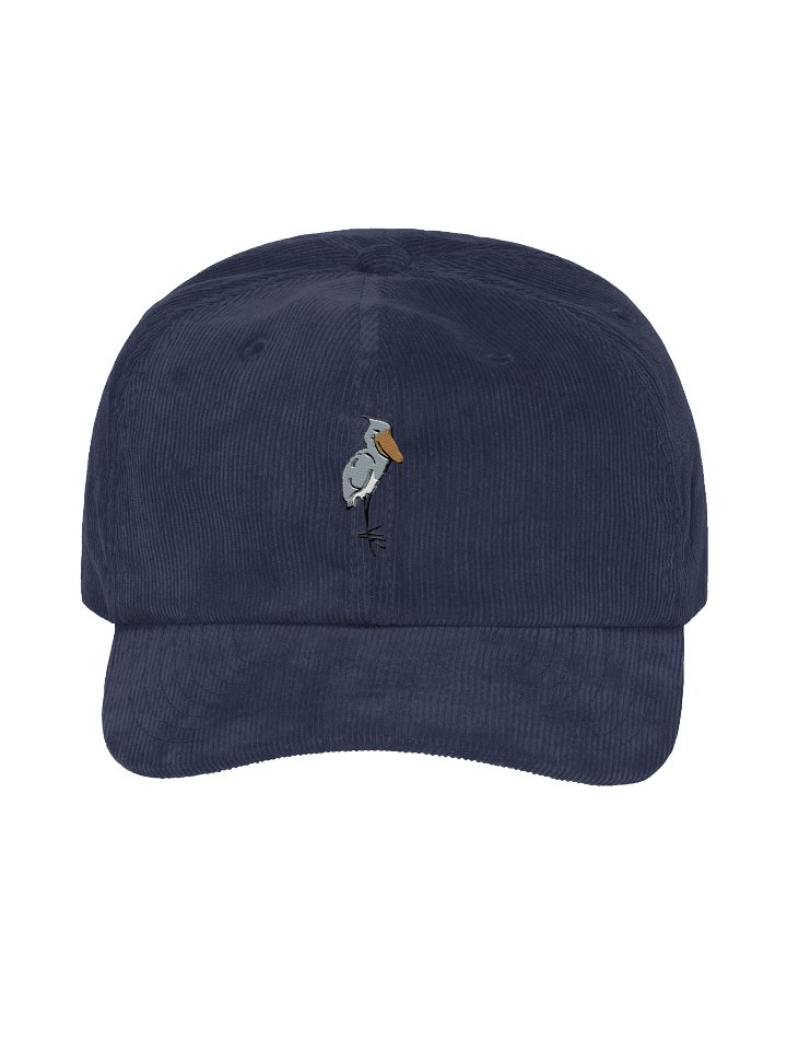 Embroidered Shoebill Stork Corduroy Hat – Adjustable Dad Cap, Unique Bird Lover Gift, Vintage-Style Wildlife Embroidery product image (1)