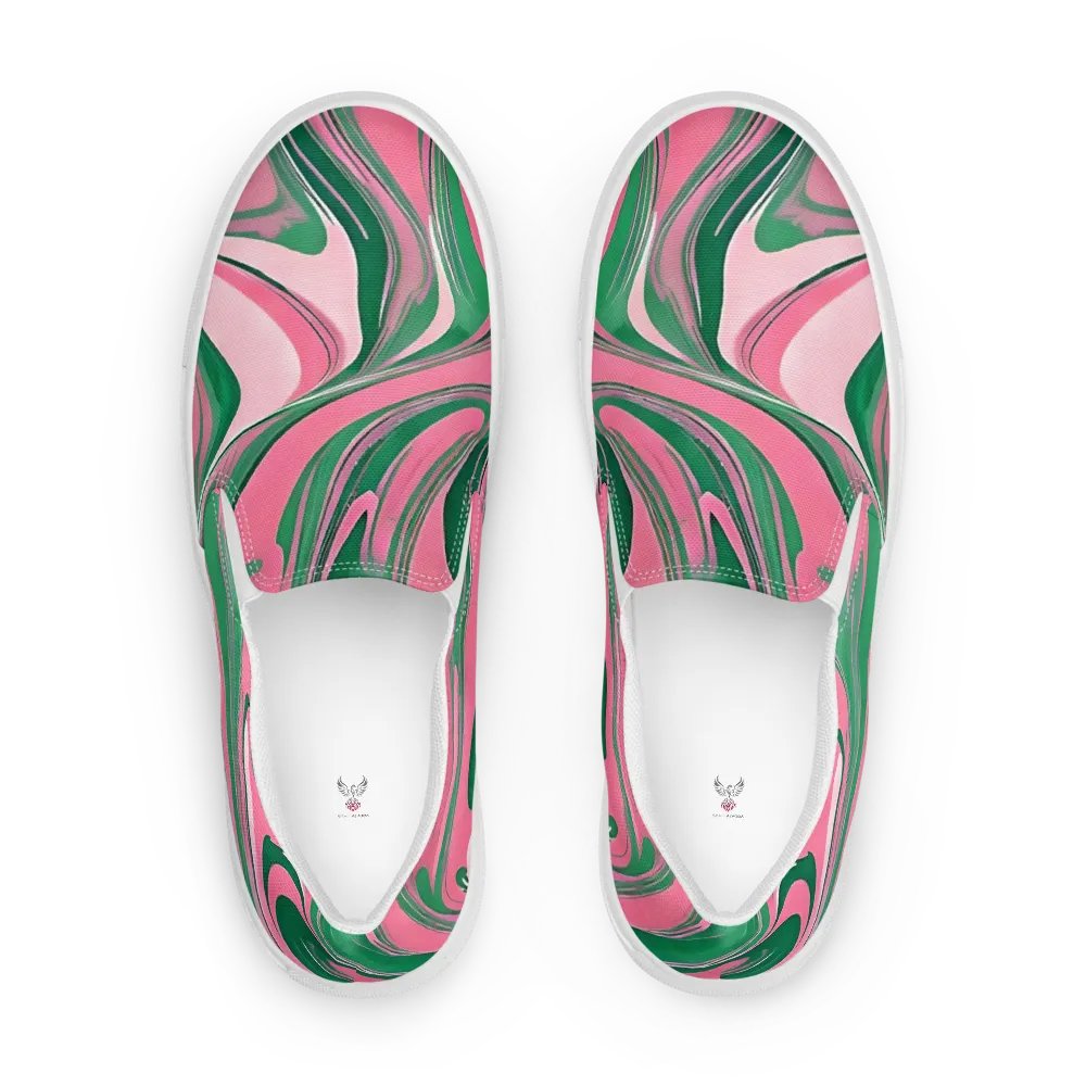 Oh So Pretty Pink & Green Painted Slip-On Shoes product image (4)