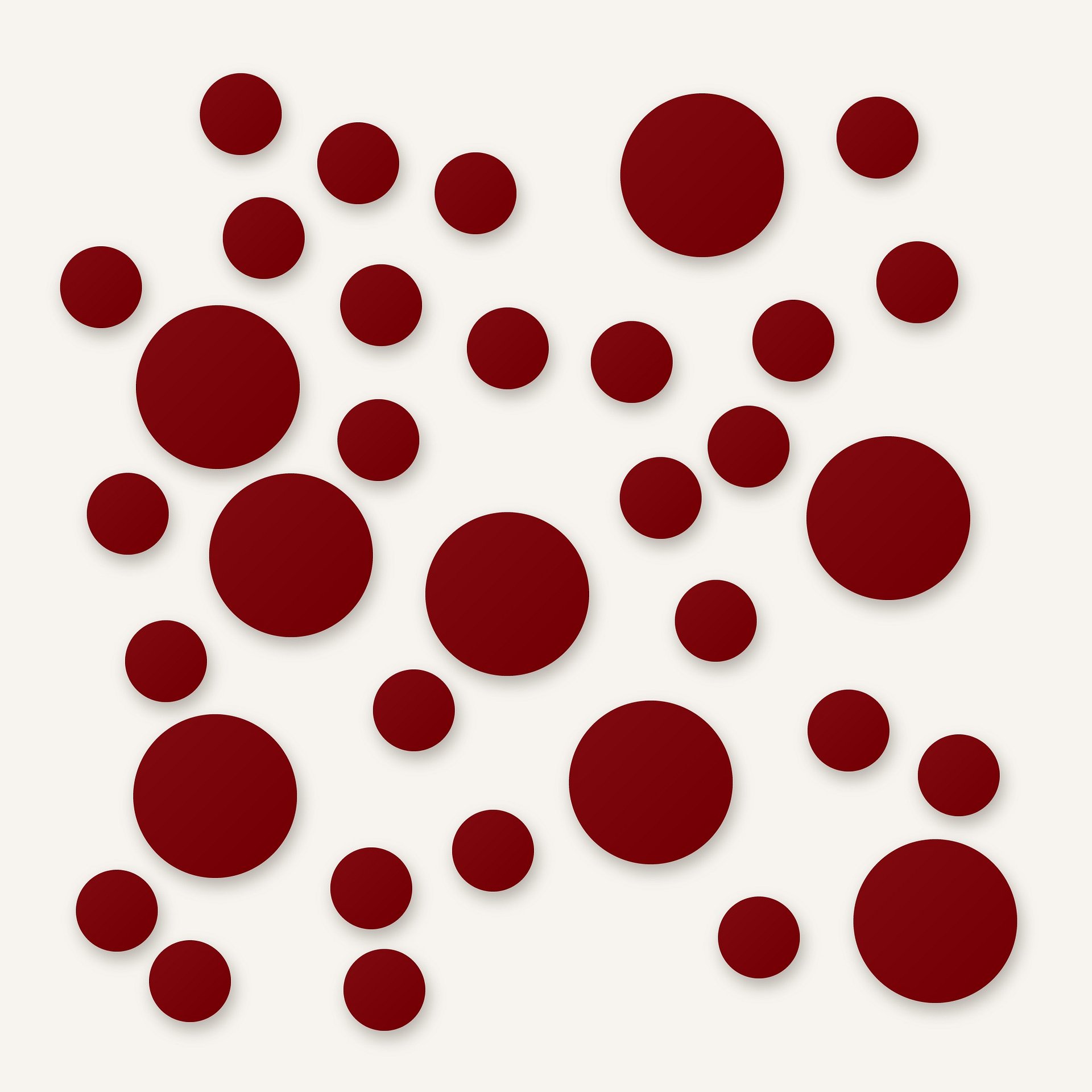Burgundy Polka Dot Wall Decals, 2" and 4" Vinyl Circle Stickers, Removable Dot Decals for Nursery, Kids Room, Playroom product image (1)