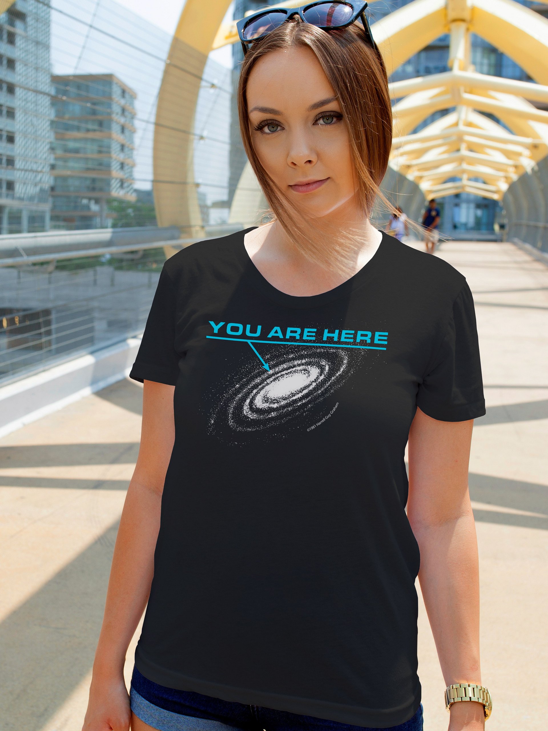You are here: Milky Way galaxy map — Short-Sleeve Unisex T-Shirt, space t-shirt, star map product image (4)