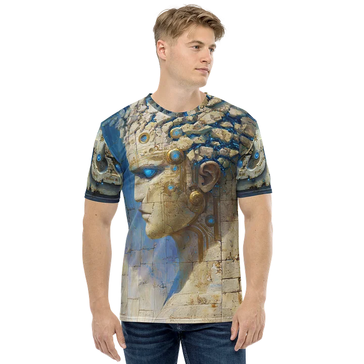 Stone Sentinel of the Luminous Wall – Ancient Greek Tech T-Shirt product image (1)