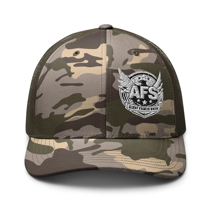 Agent Freddie Show logo camo trucker product image (13)