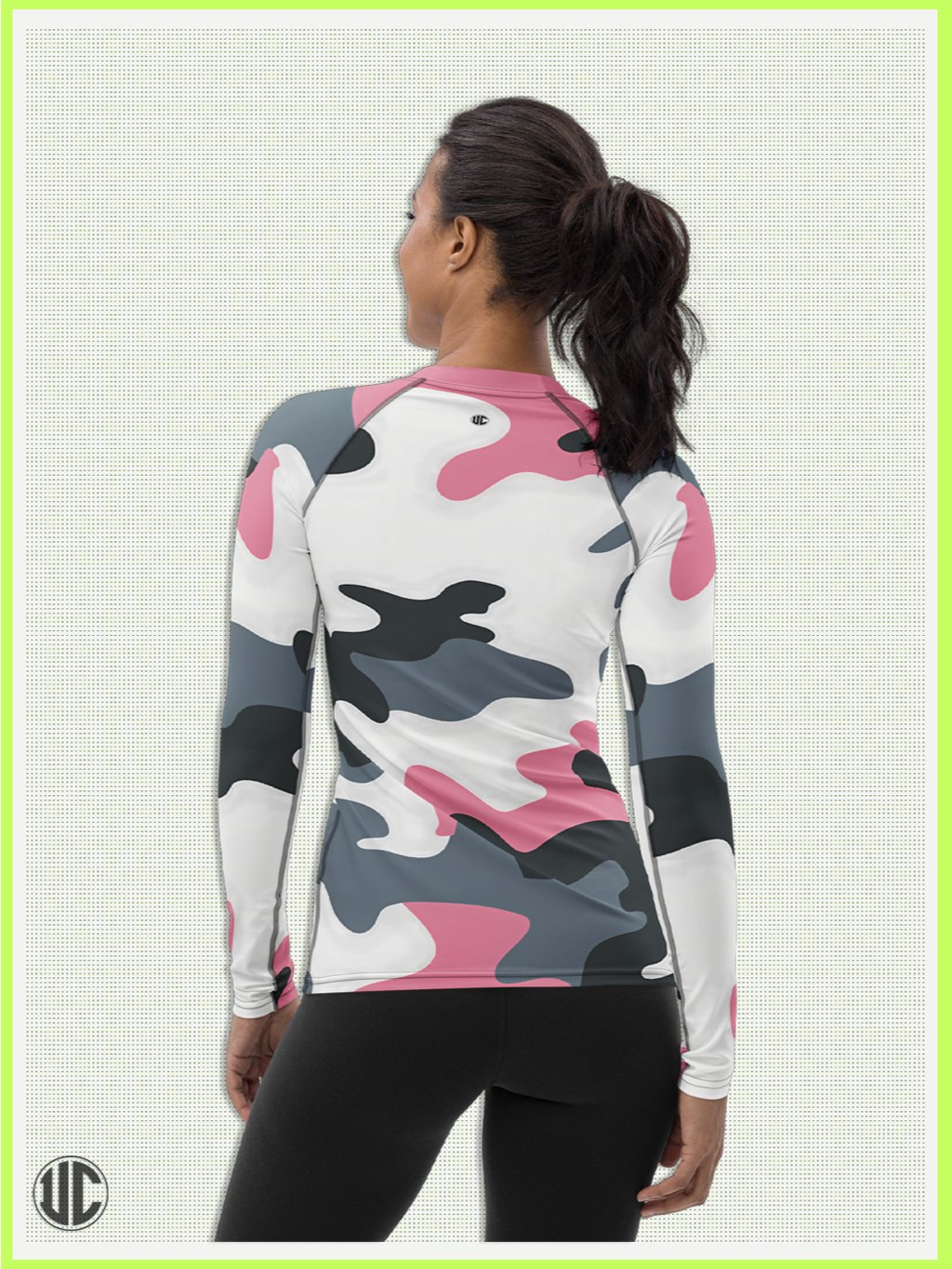 Bubblegum Pink Urban Camo - Women’s Rash Guard product image (2)
