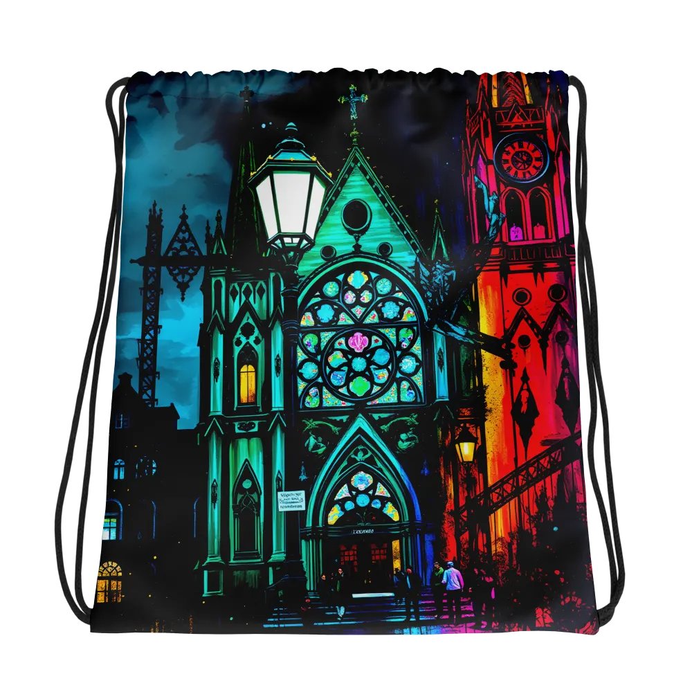 Gothic Cathedral Dreams Drawstring Bag product image (1)