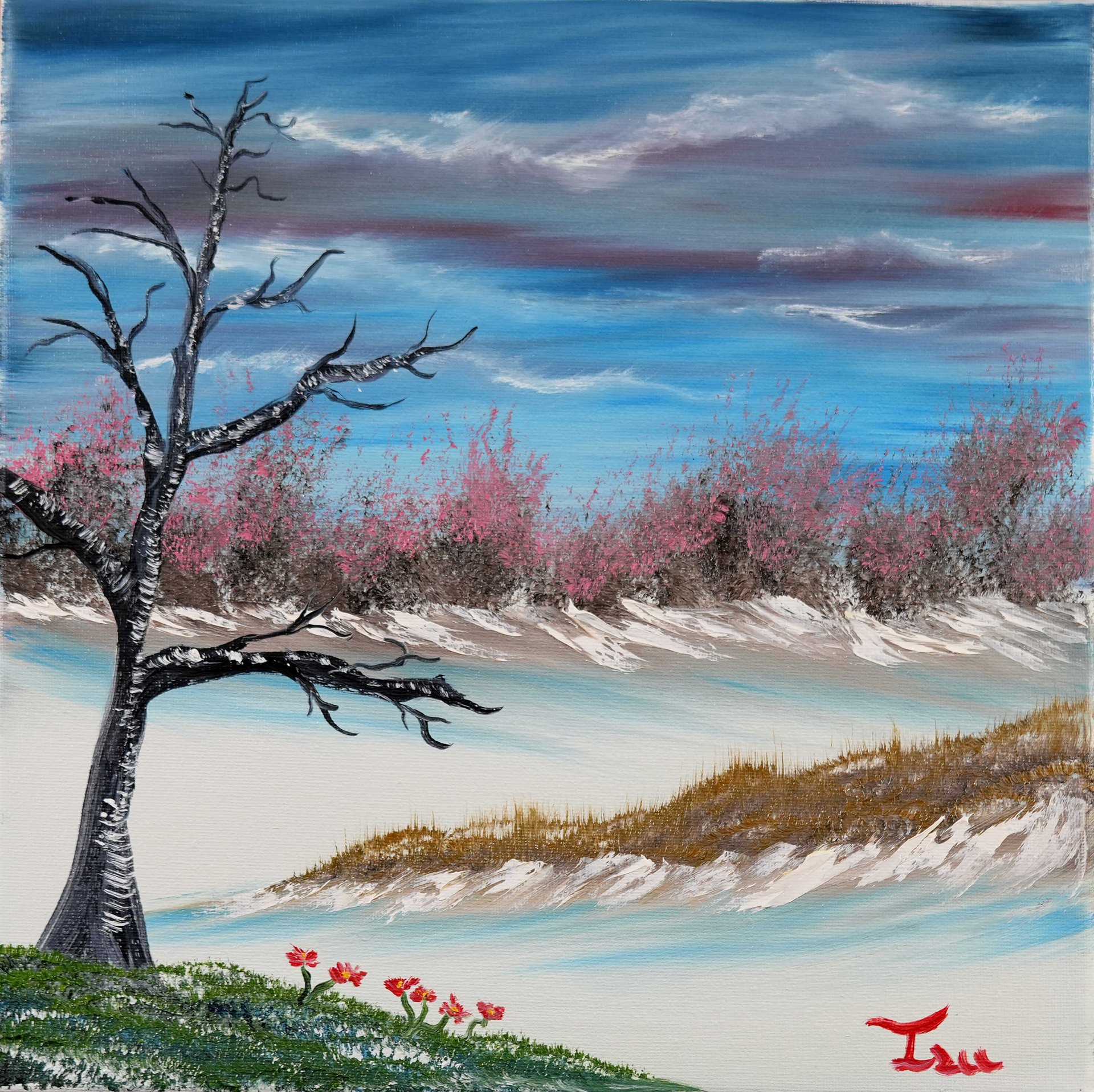 The Winter Flowers (Original) 12x12 Canvas product image (1)