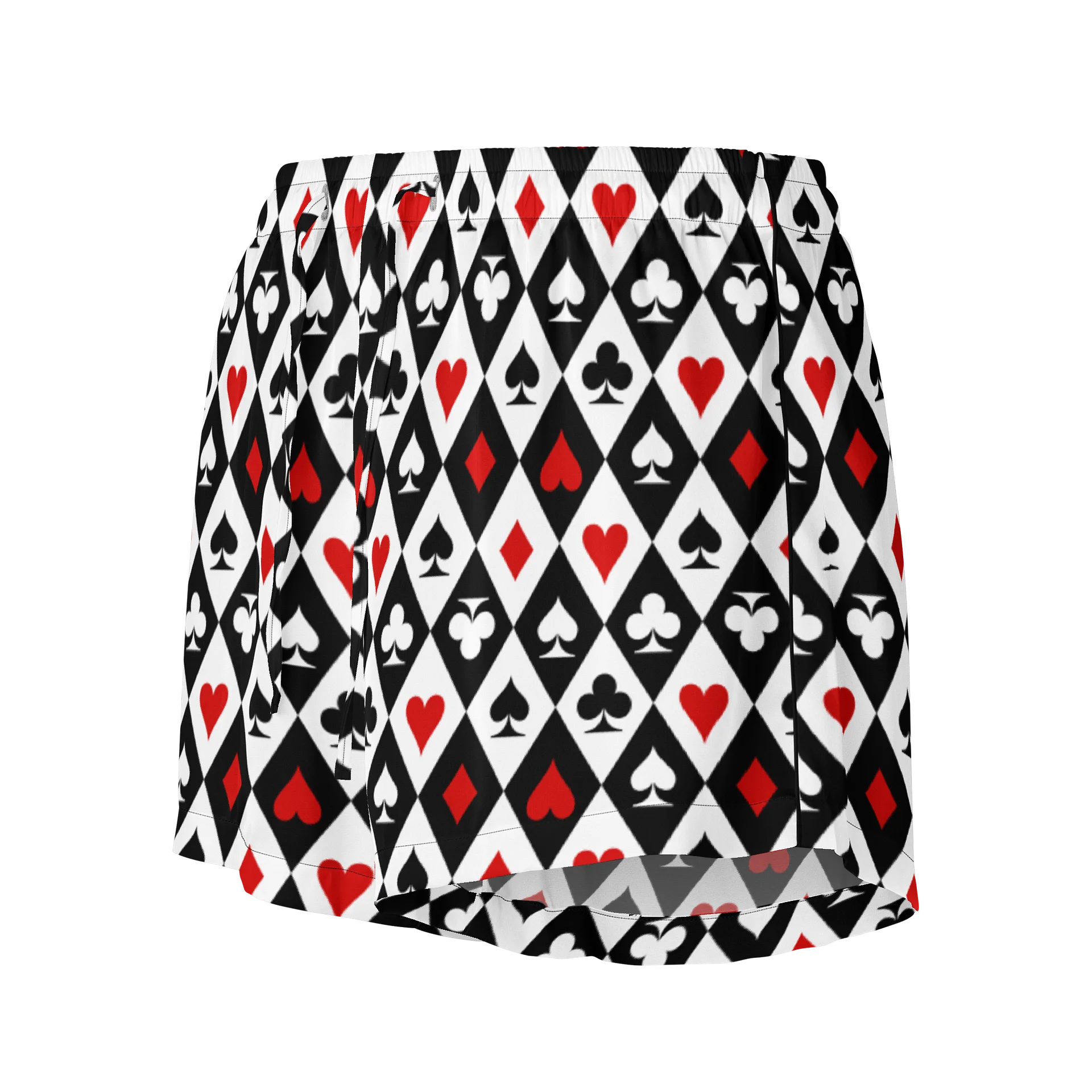 Retro Playing Card Suits Argyle All-Over Print Women's Pajama Shorts product image (4)