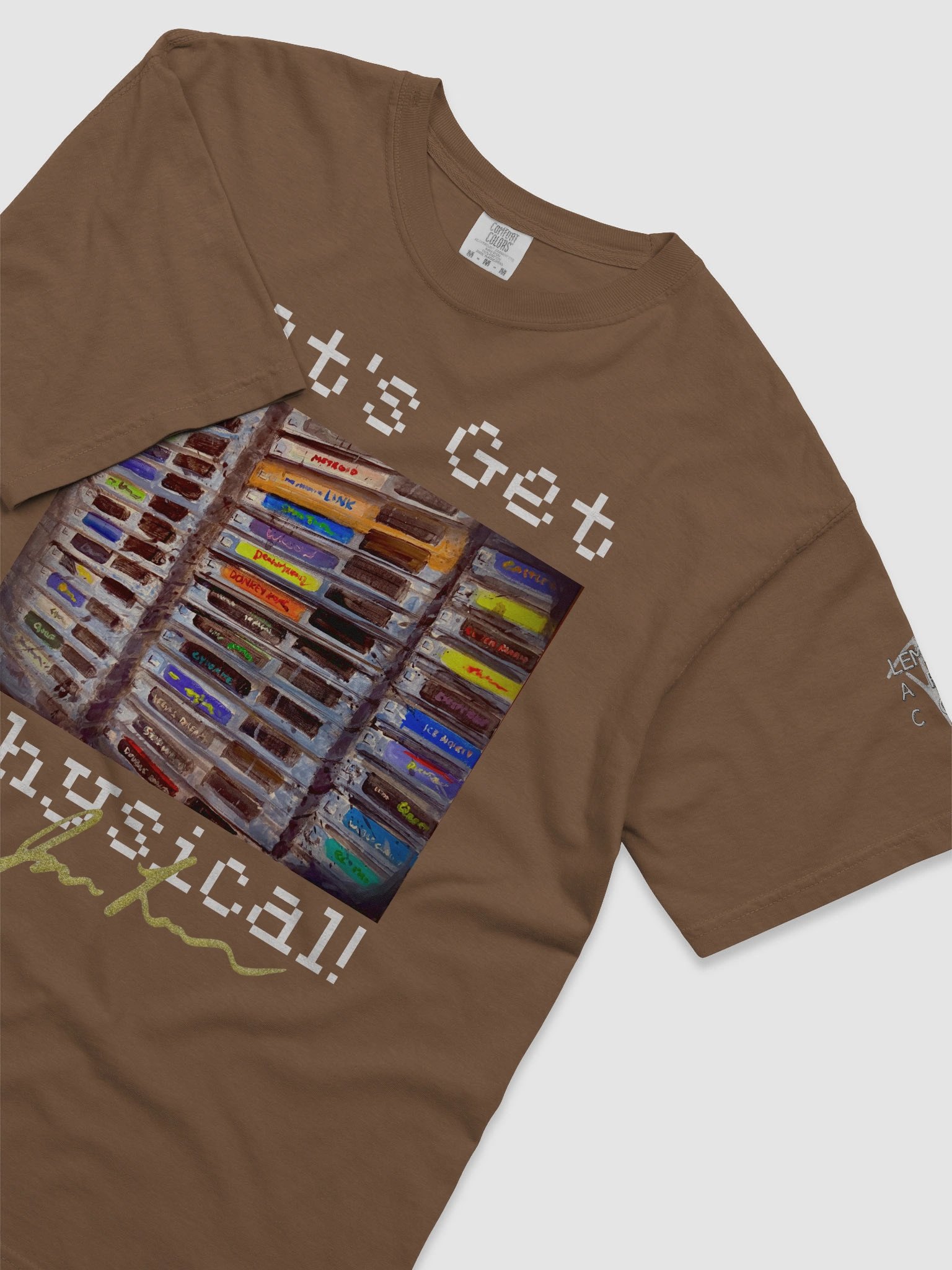 "Let's Get Physical!" Retro Video Game Cartridge Stack Tee product image (34)