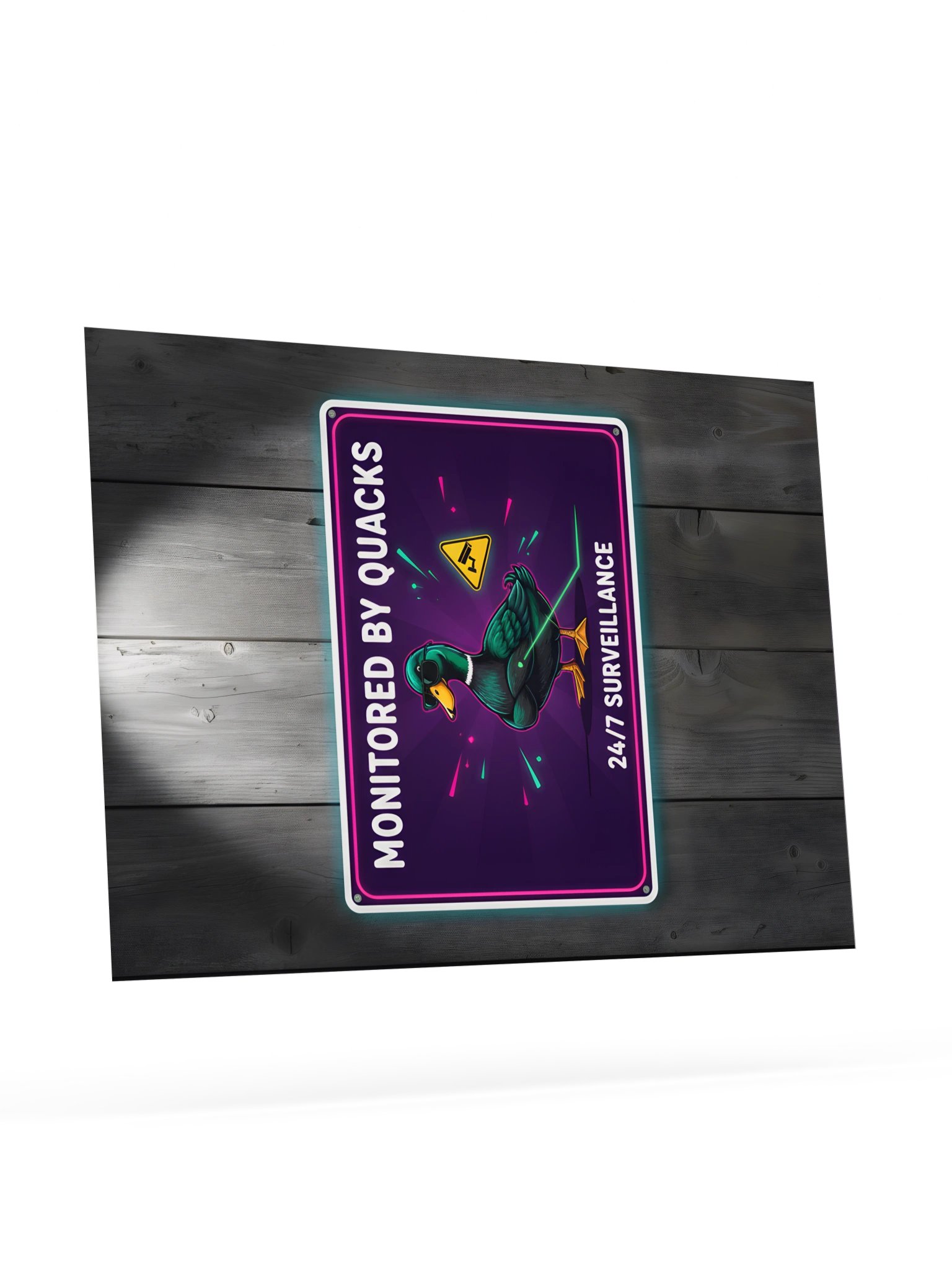 Monitored by Quacks Neon-Look Sign Art Poster product image (34)