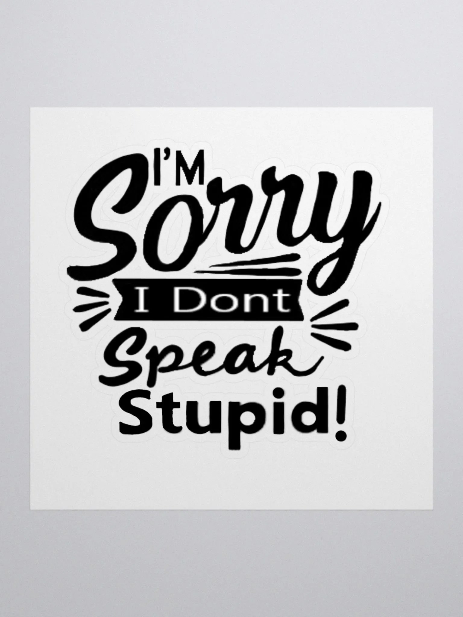 sorry dont speak stupid sticker product image (1)