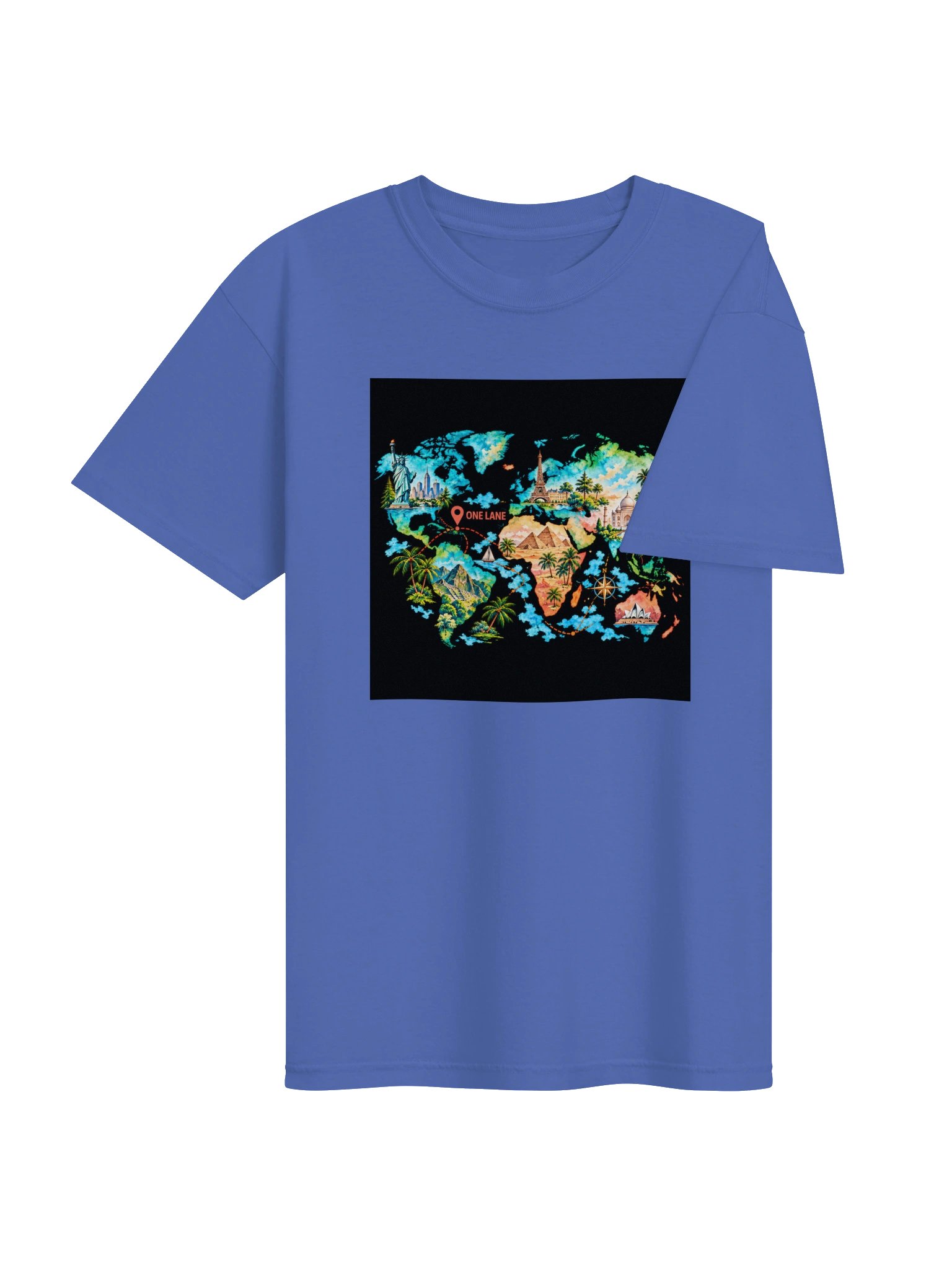 One Lane Travel Map Graphic Tee product image (24)