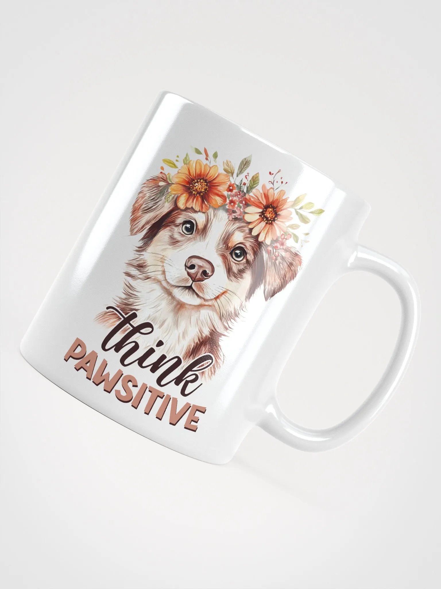 Cute Dog Pawsitive Vibes Glossy Mug product image (4)