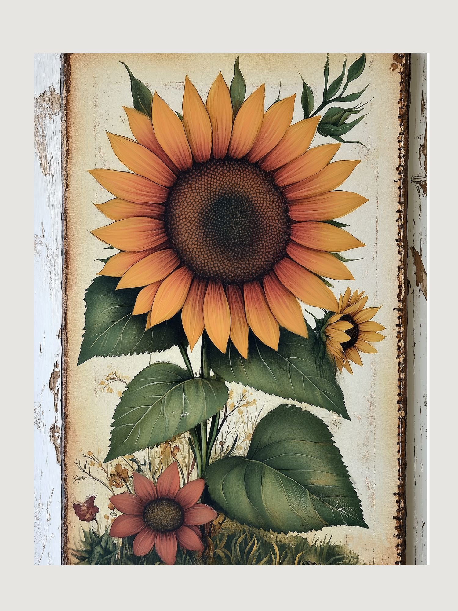 6 Sunflowers background- paper for junk journals or scrapbooking product image (1)