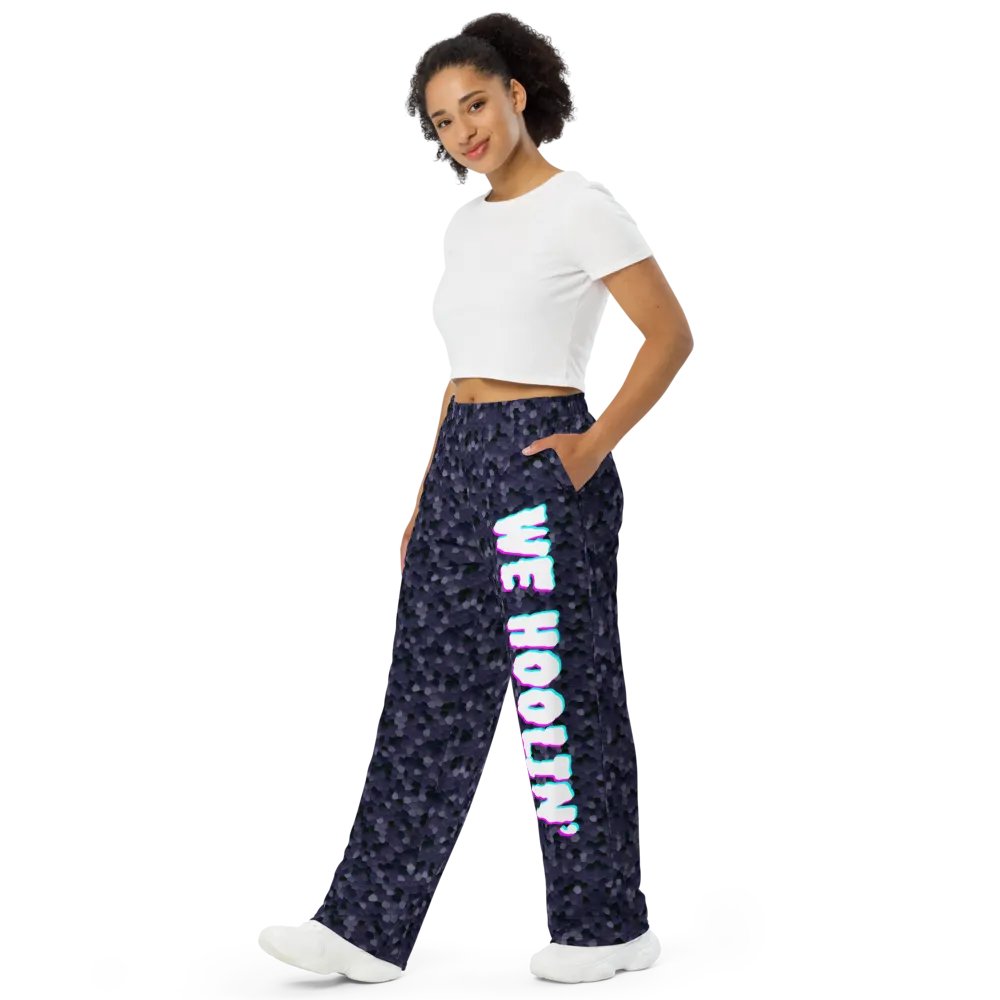 We Hoolin' All Over Hearth Print Wide-Leg Pants product image (1)