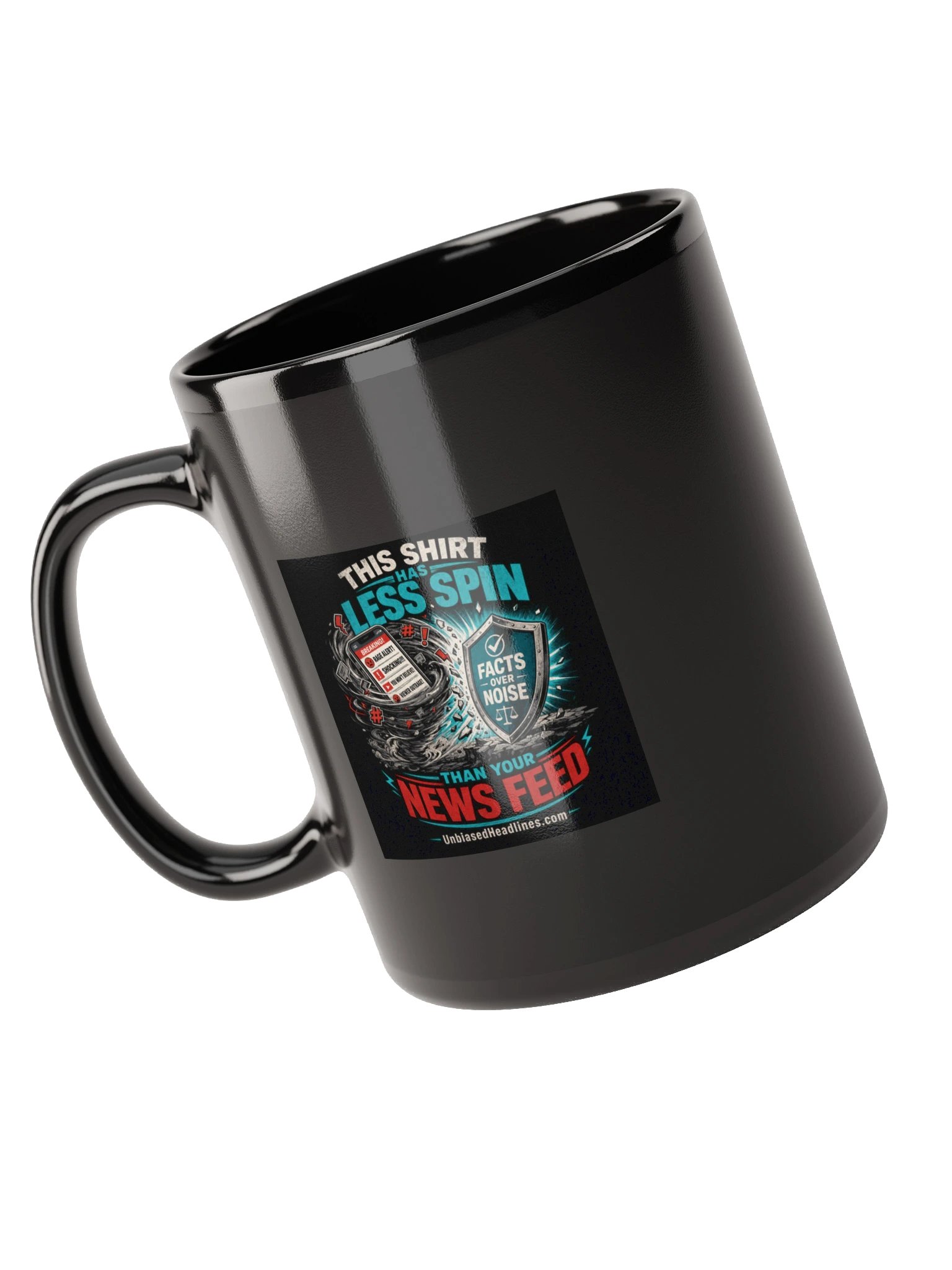 Less Spin Than Your News Feed Black Mug product image (11)