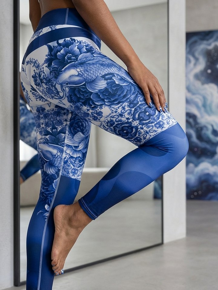 Koi-Porcelain-yoga leggings product image (1)