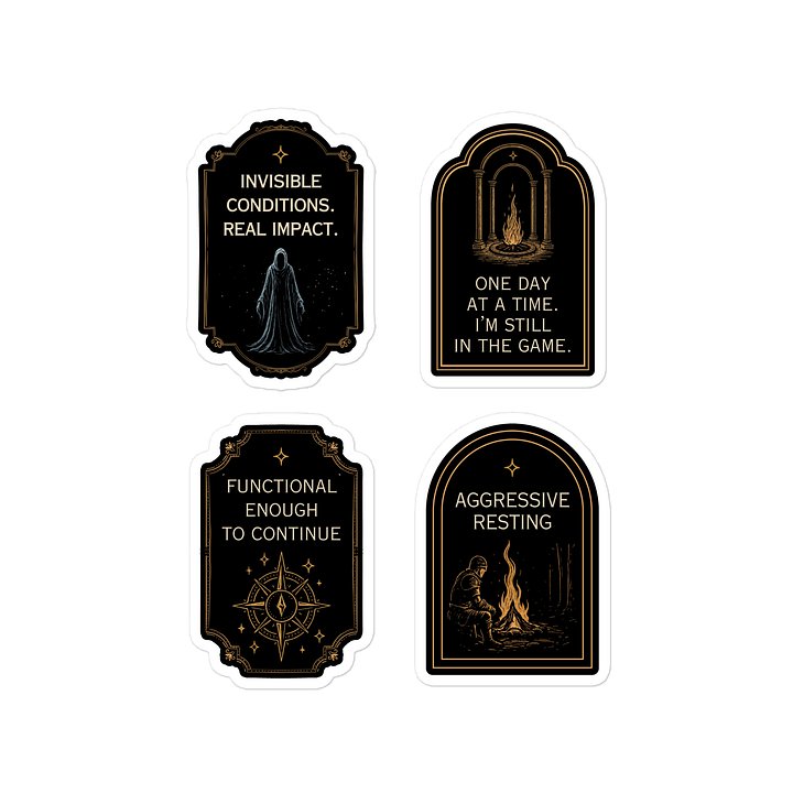 Invisible Illness Decal Sheet | Gothic Chronic Illness Sticker Pack product image (1)