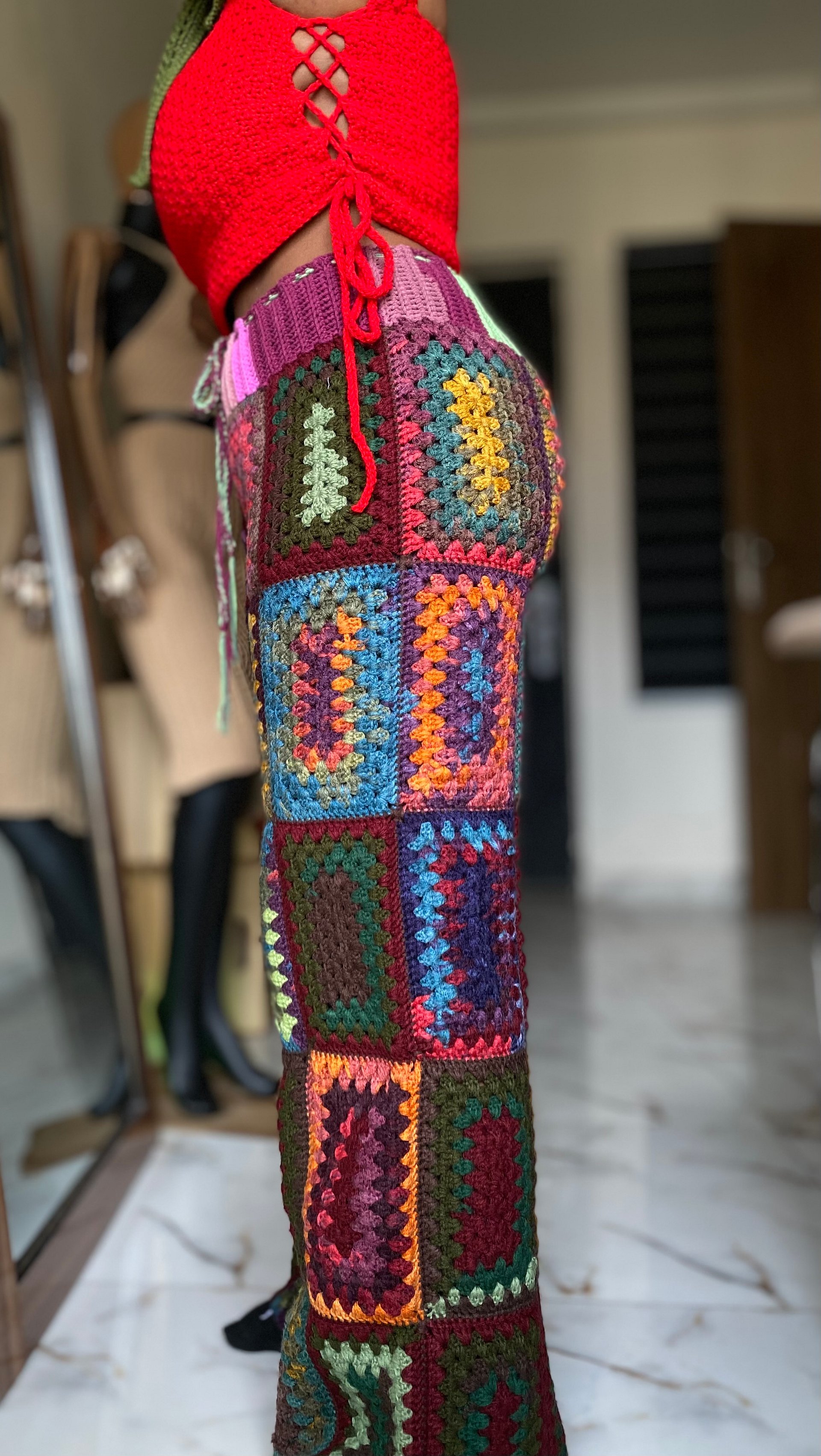 Boho Granny Rectangle Crochet Pants product image (7)