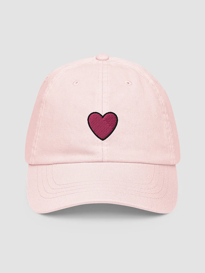embroidered heart dad hat (pastel pink) product image (1)