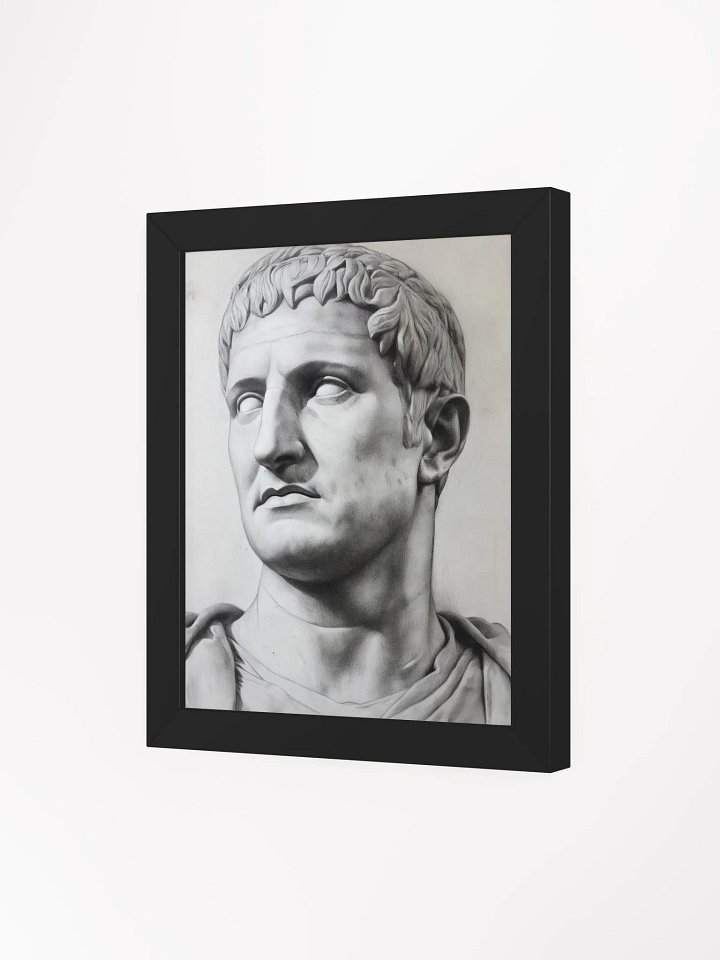 Imperial Resilience: Emperor Trajan — Charcoal Portrait Art Print (8×10) | Ancient Rome Classical Wall Art | Minimalist Black & White product image (2)