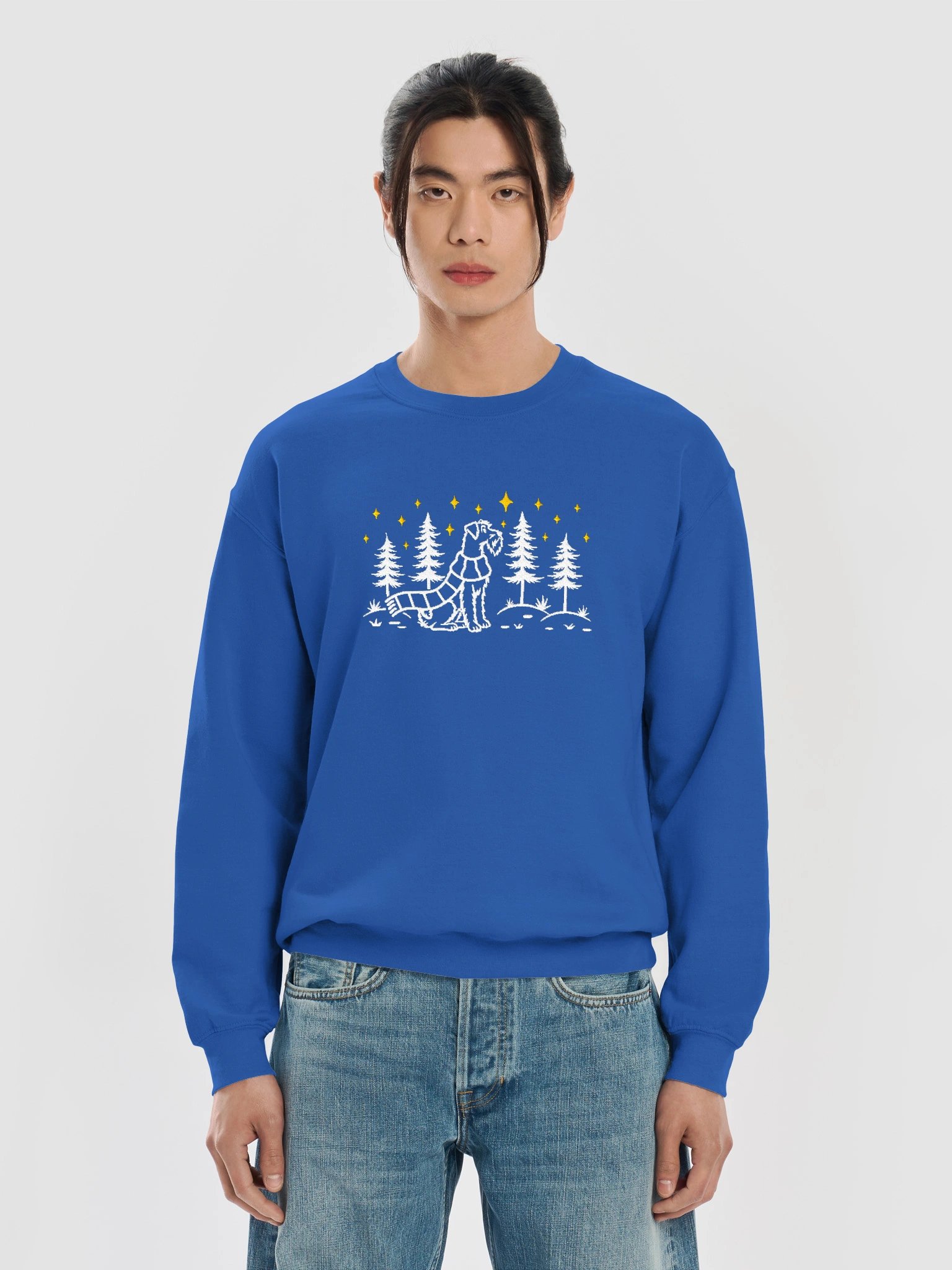 Airedale Terrier Winter/Christmas Line Art Design Embroidered Sweatshirt product image (37)