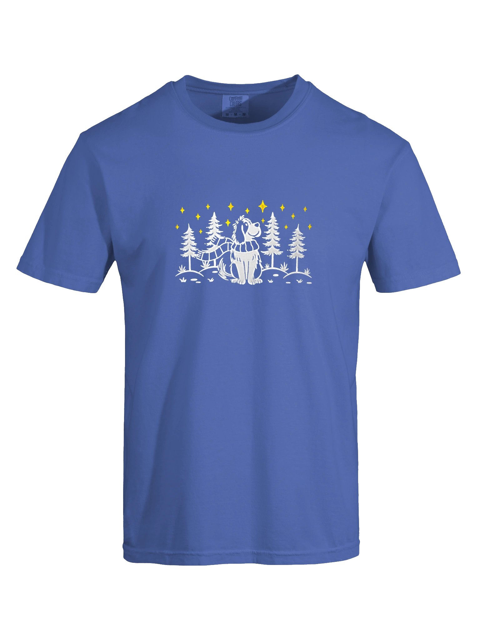 Saint Bernard Winter/Christmas Line Art Design Embroidered T-Shirt product image (29)