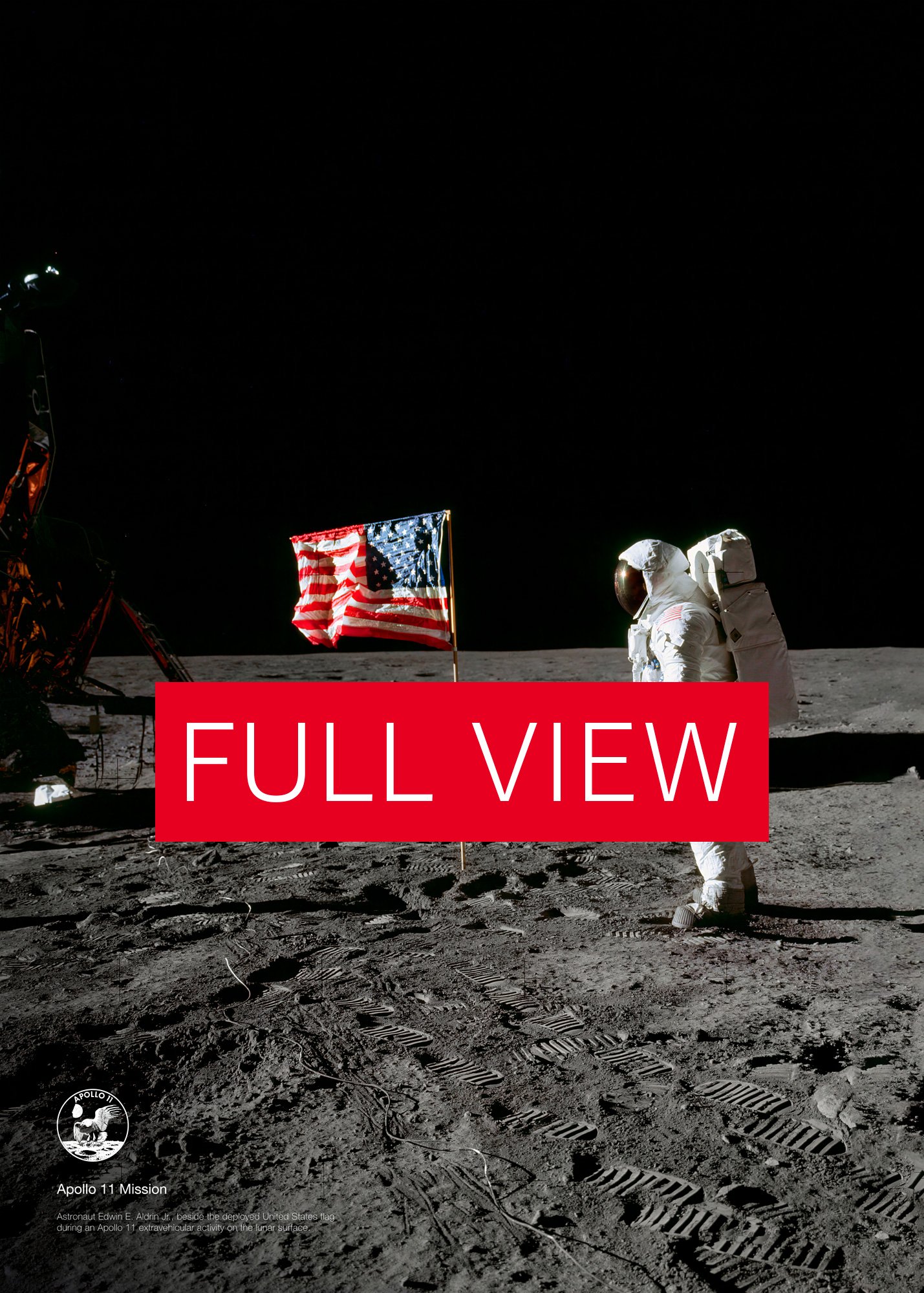 NASA Apollo 11: Edwin Aldrin and United States flag, 1969 — space poster, space art, photo poster, NASA print, space wall decor product image (4)