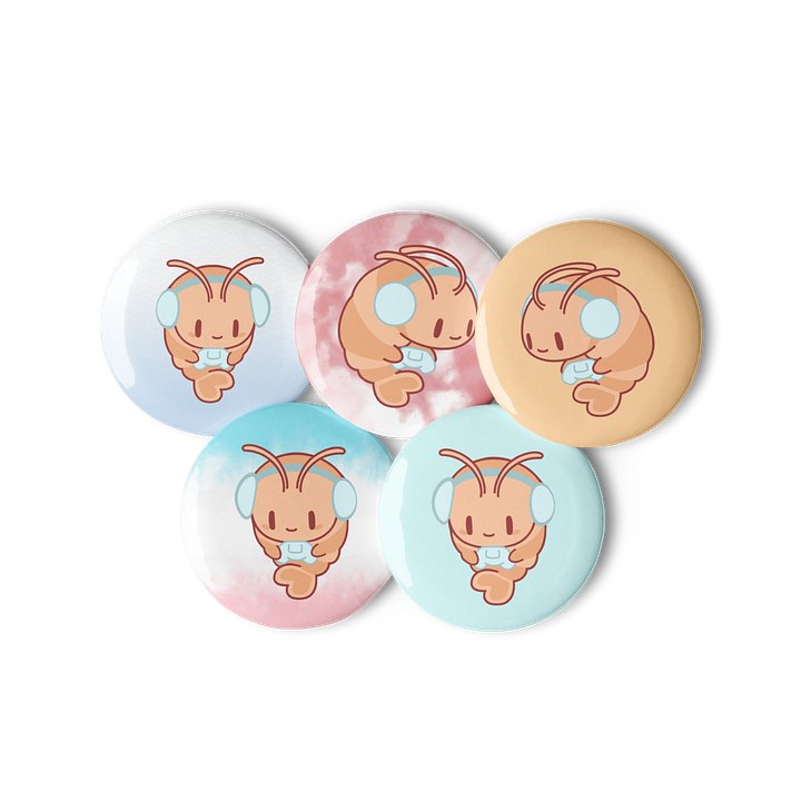 Shrimpy Gamer Pin Button Set product image (2)
