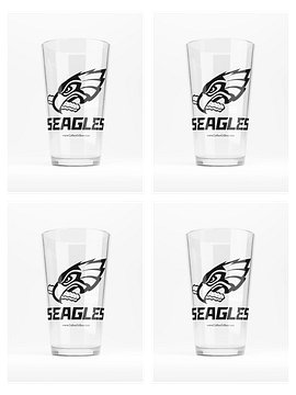 Seagles 4 Pint Glasses Set