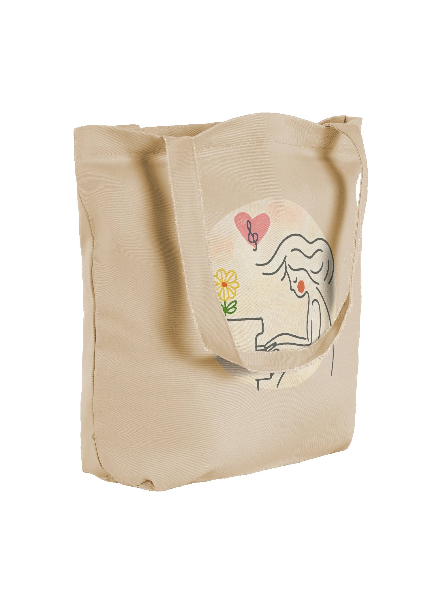 Harmony Tote: Eco-Friendly Musical Heart Tote Bag product image (4)