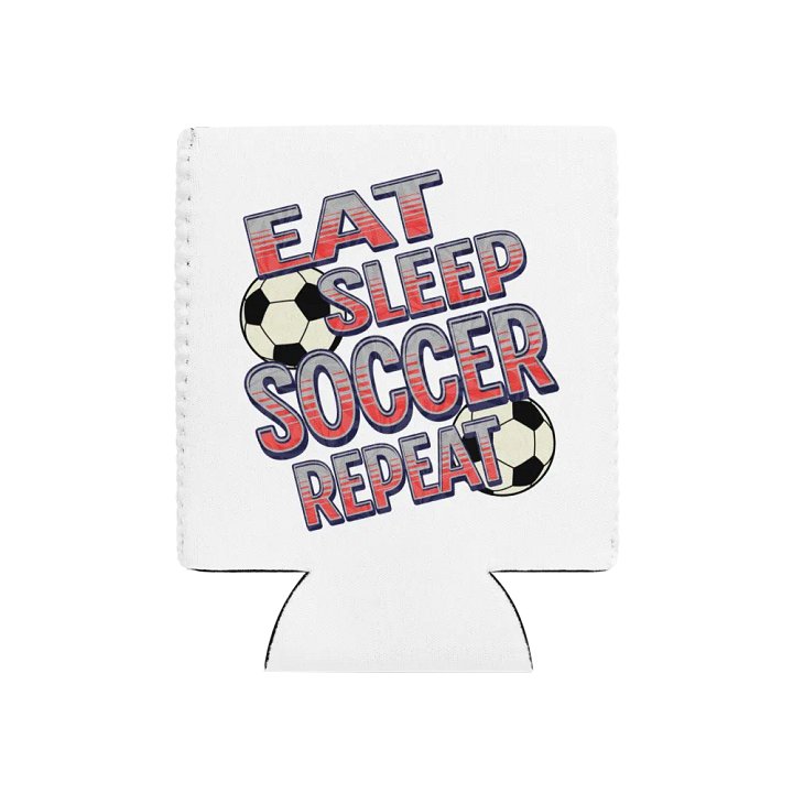 Eat Sleep Soccer Repeat Angle Stripes Can Cooler product image (1)