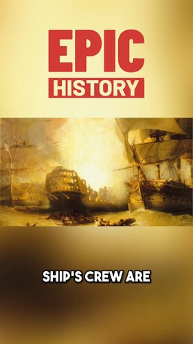 L'Orient is hit by mistake—fire reaches the grand magazine. Around 10:00 PM: a colossal explosion. More than 90% of the crew ...