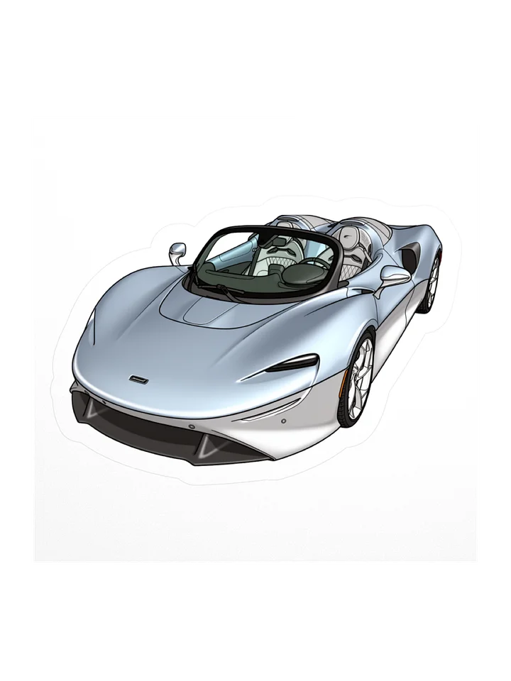 Supernova Silver and Polaris Blue McLaren Elva Sticker (Retro, Sketch, Silhouette) product image (3)