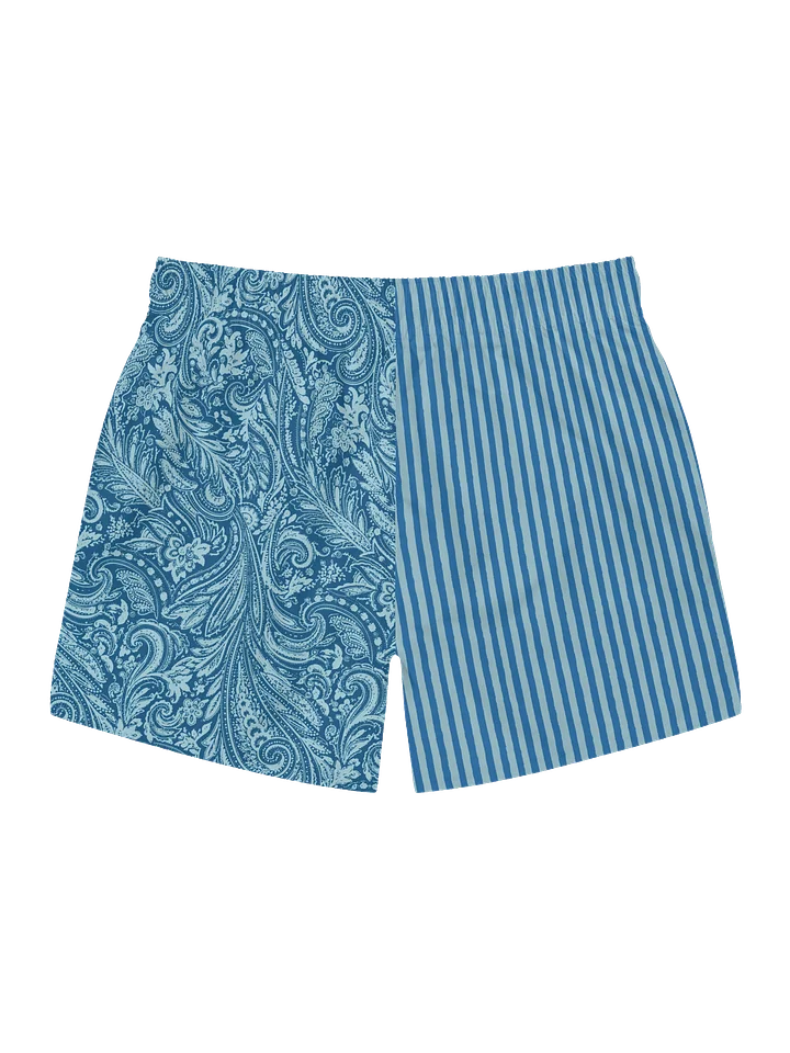 Ocean Blue Paisley and Stripes Swim Trunks product image (2)