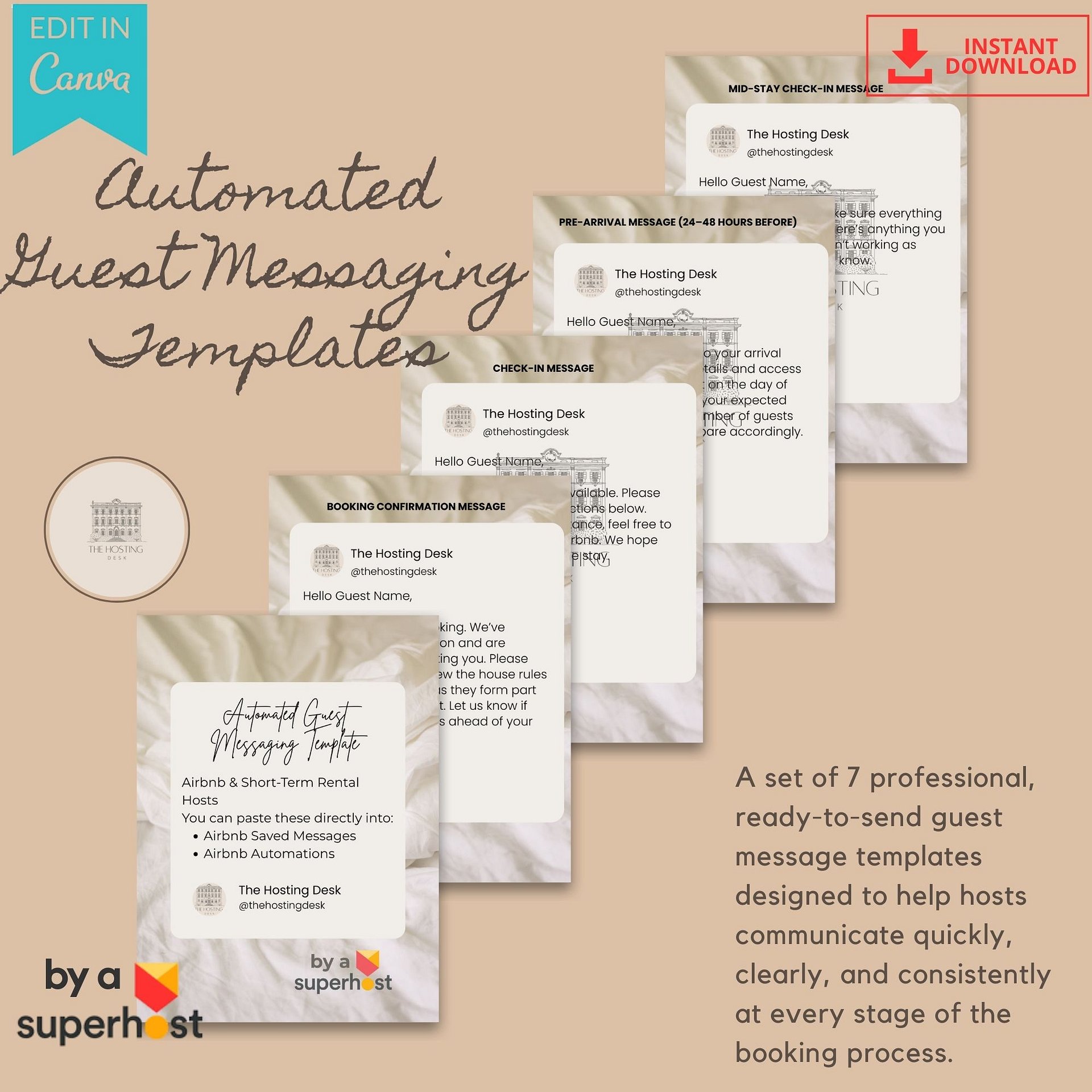 Guest communication workflow | Automated Guest Messaging Templates product image (2)