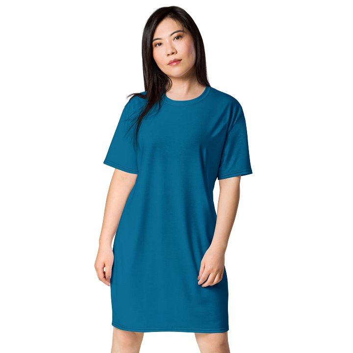 Oversized T-Shirt Dress - Vibrant Cerulean, Sizes 2XS-6XL product image (1)
