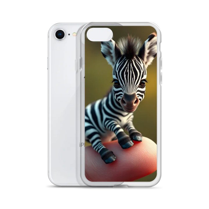 Miniature Zebra on a Finger Clear iPhone Case product image (51)